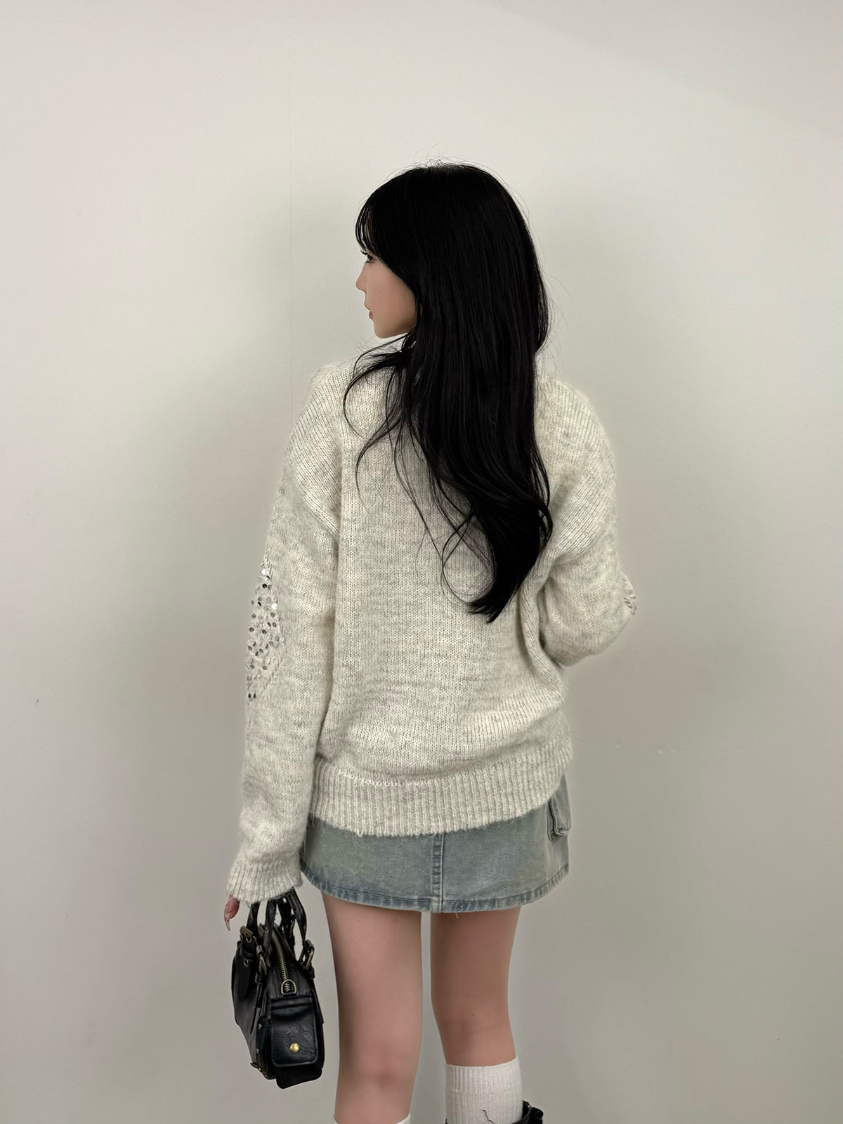 Sequin Diamond Knit