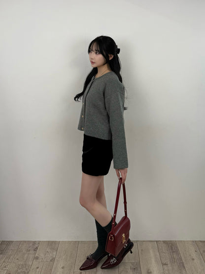 라운드넥 버튼 가디건