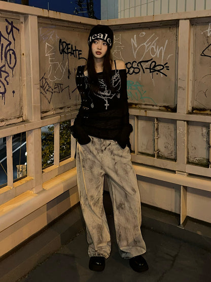 ネックレスデザインオフショルシアーカットソー