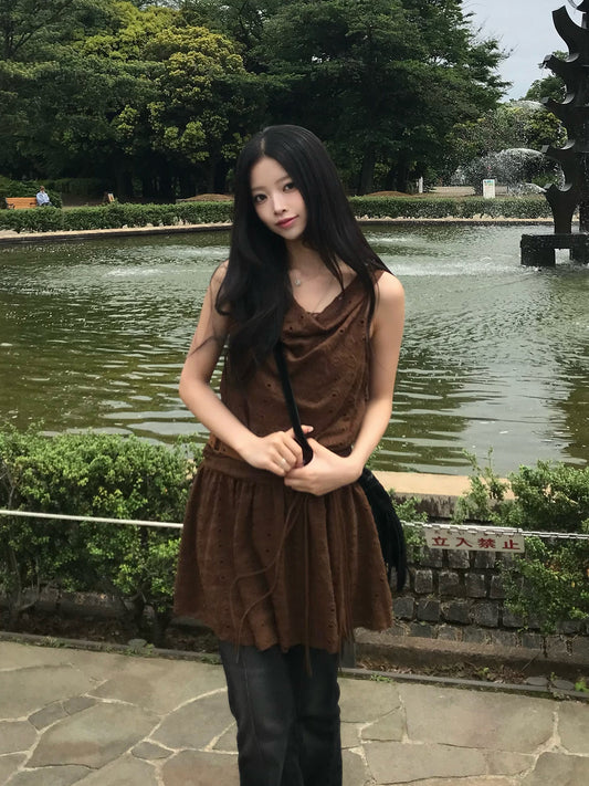 アイレットレースノースリーブワンピース