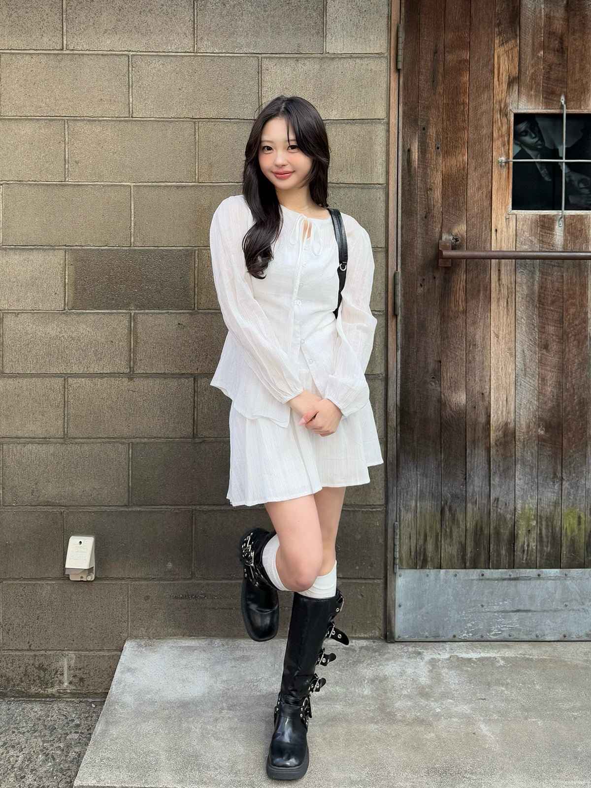 Chiffon blouse setup