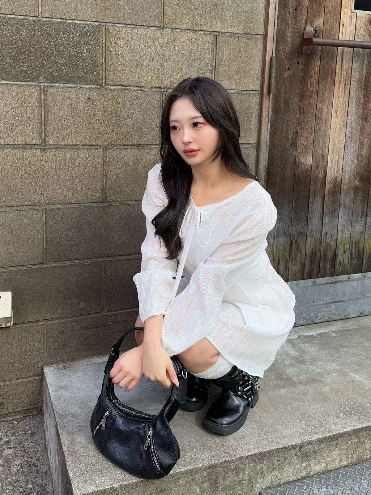 Chiffon blouse setup
