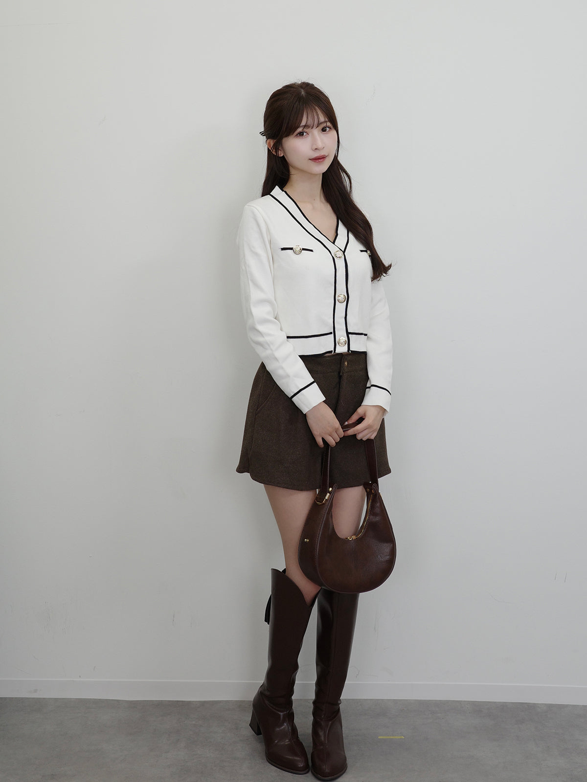 ラインニットカーディガン