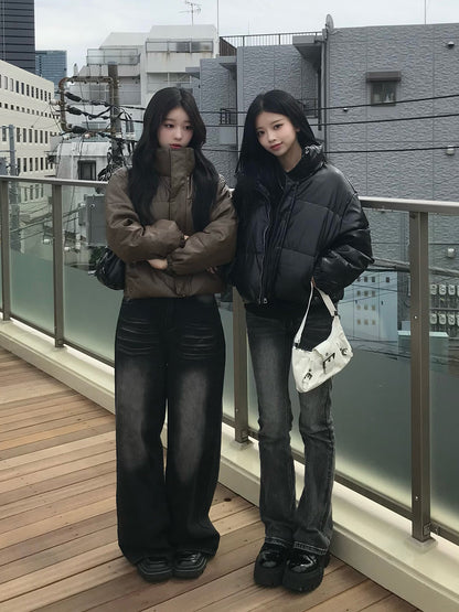 レザータッチパデッドショートブルゾン