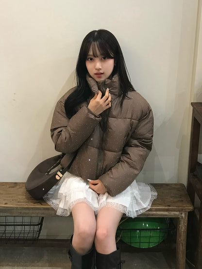 ラインストーンパデッドブルゾン