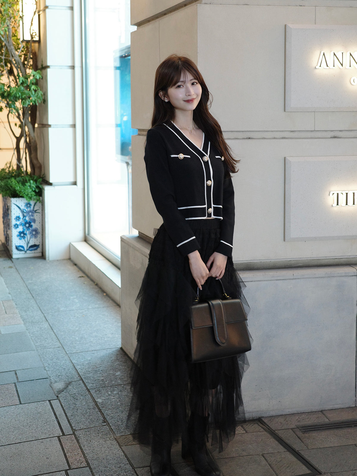 ラインニットカーディガン