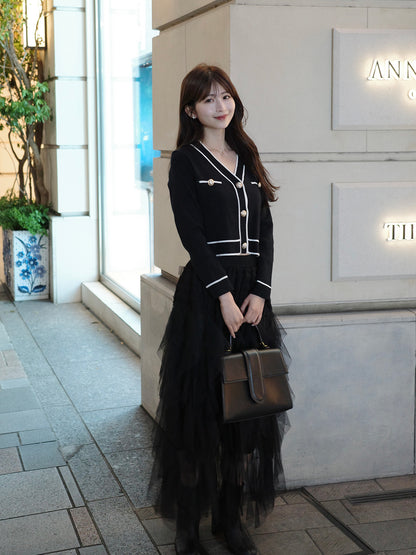 ラインニットカーディガン