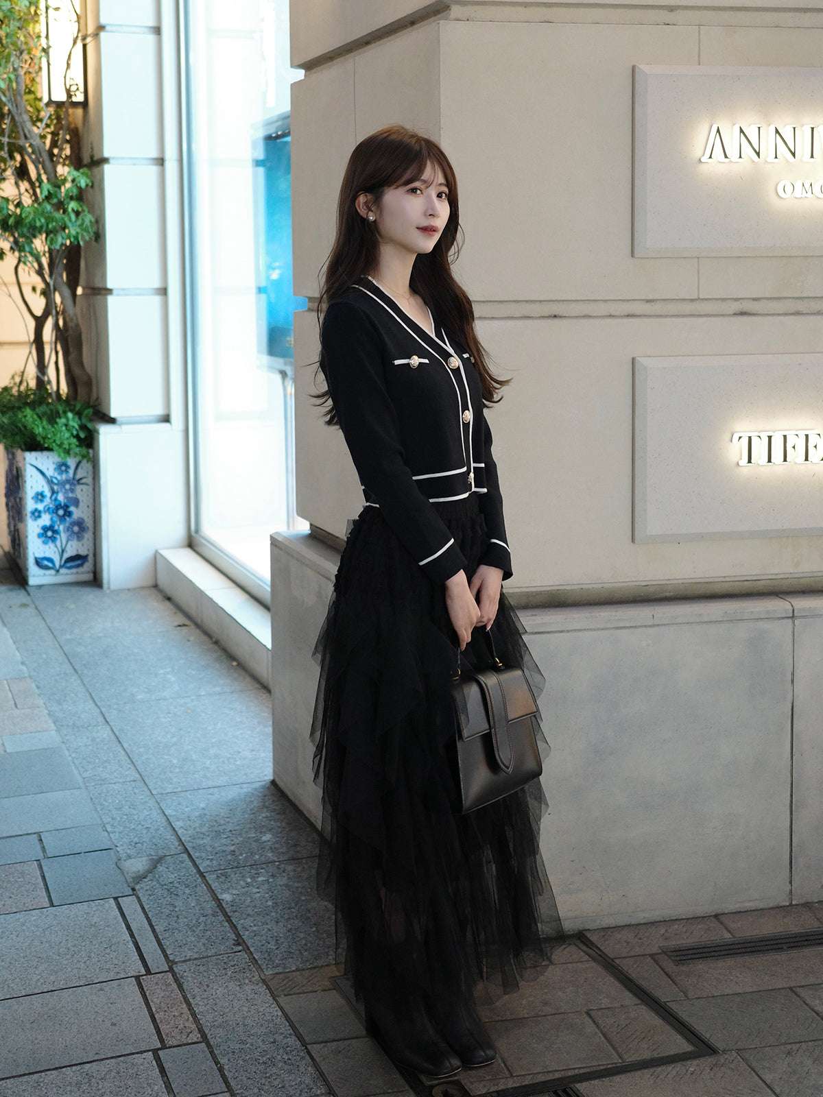 ラインニットカーディガン