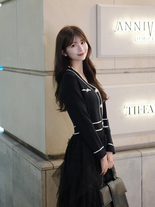 ラインニットカーディガン