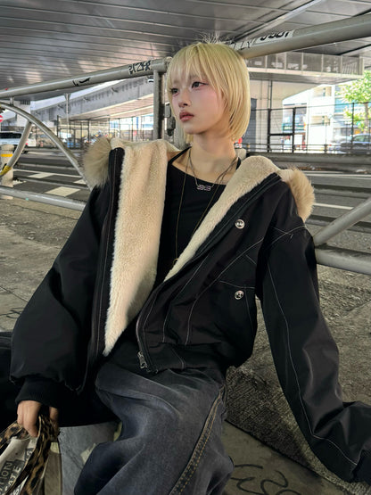 ステッチラインボリュームブルゾン