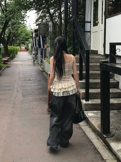 レースフリルタイキャミチュニック