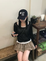 ドッキングシアーカットソー - ブラック