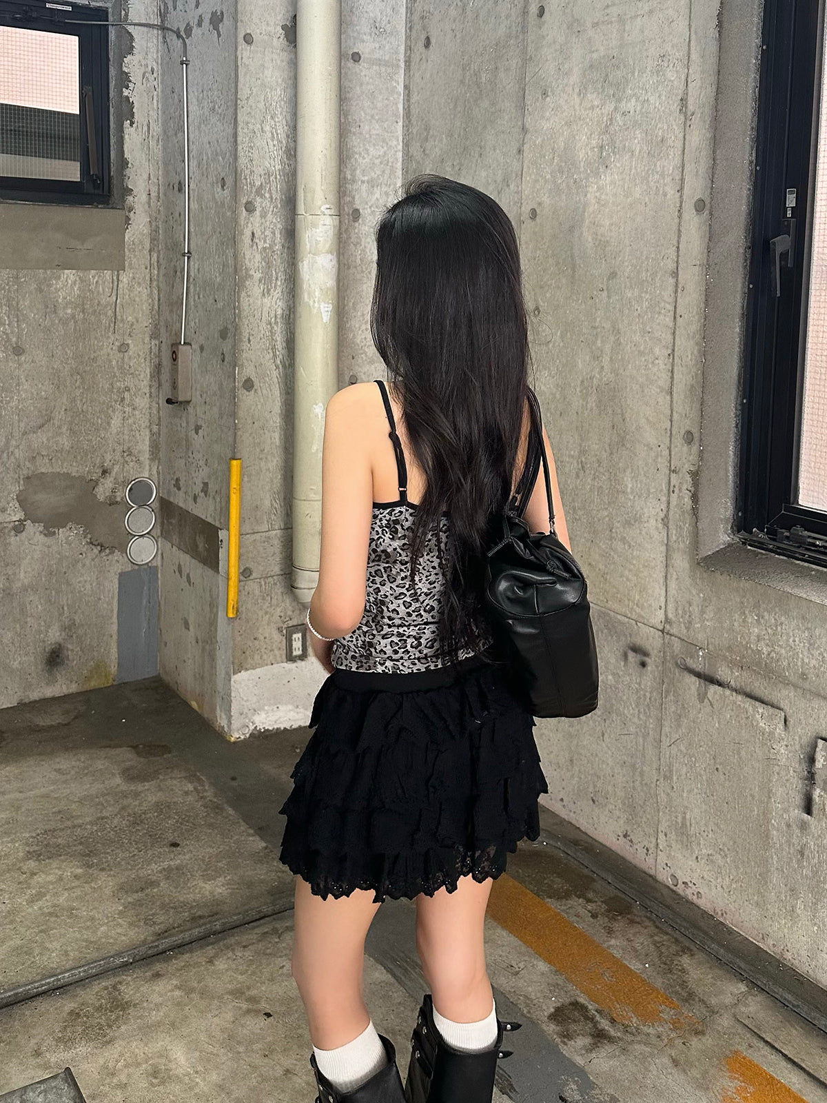 パイピングレオパードキャミソール