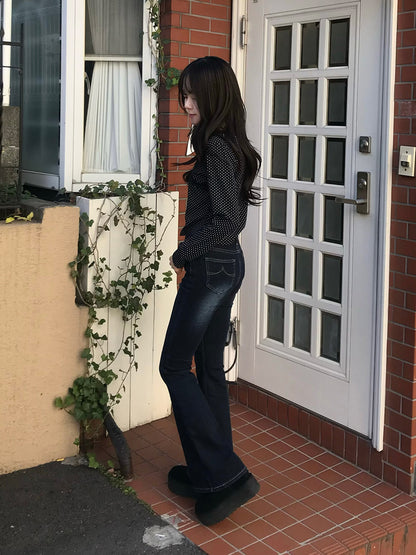 スキニーフレアデニムパンツ