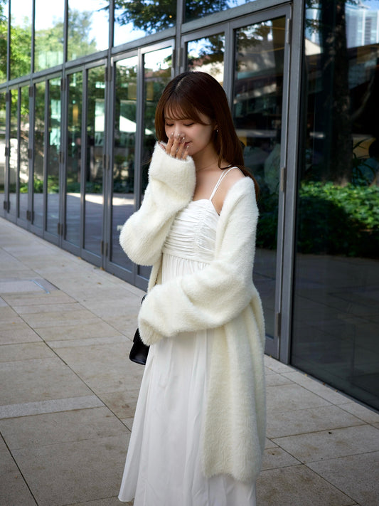 Fur-like cardigan