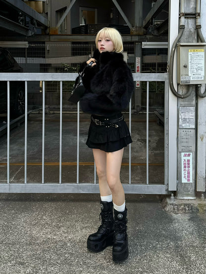 ファーライクスタンドショートブルゾン