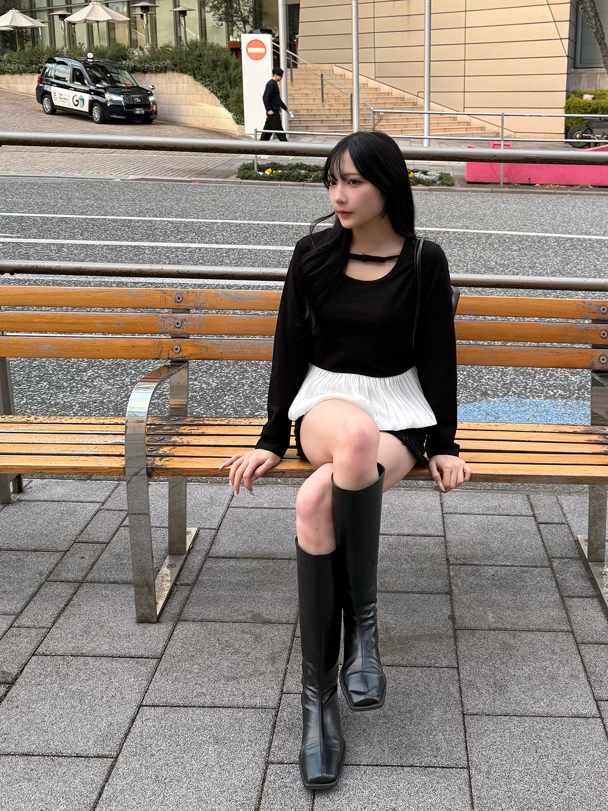 Balloon Peplum Cut Sew