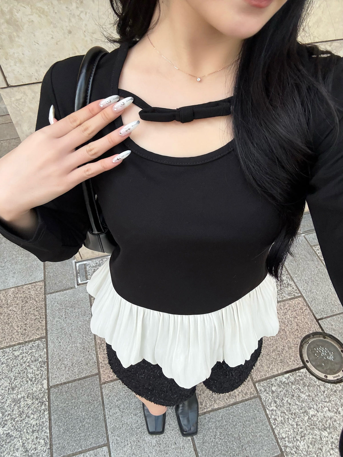 Balloon Peplum Cut Sew