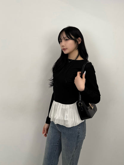 Balloon Peplum Cut Sew