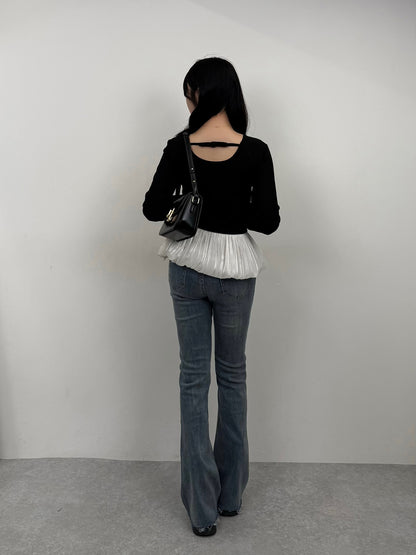 Balloon Peplum Cut Sew