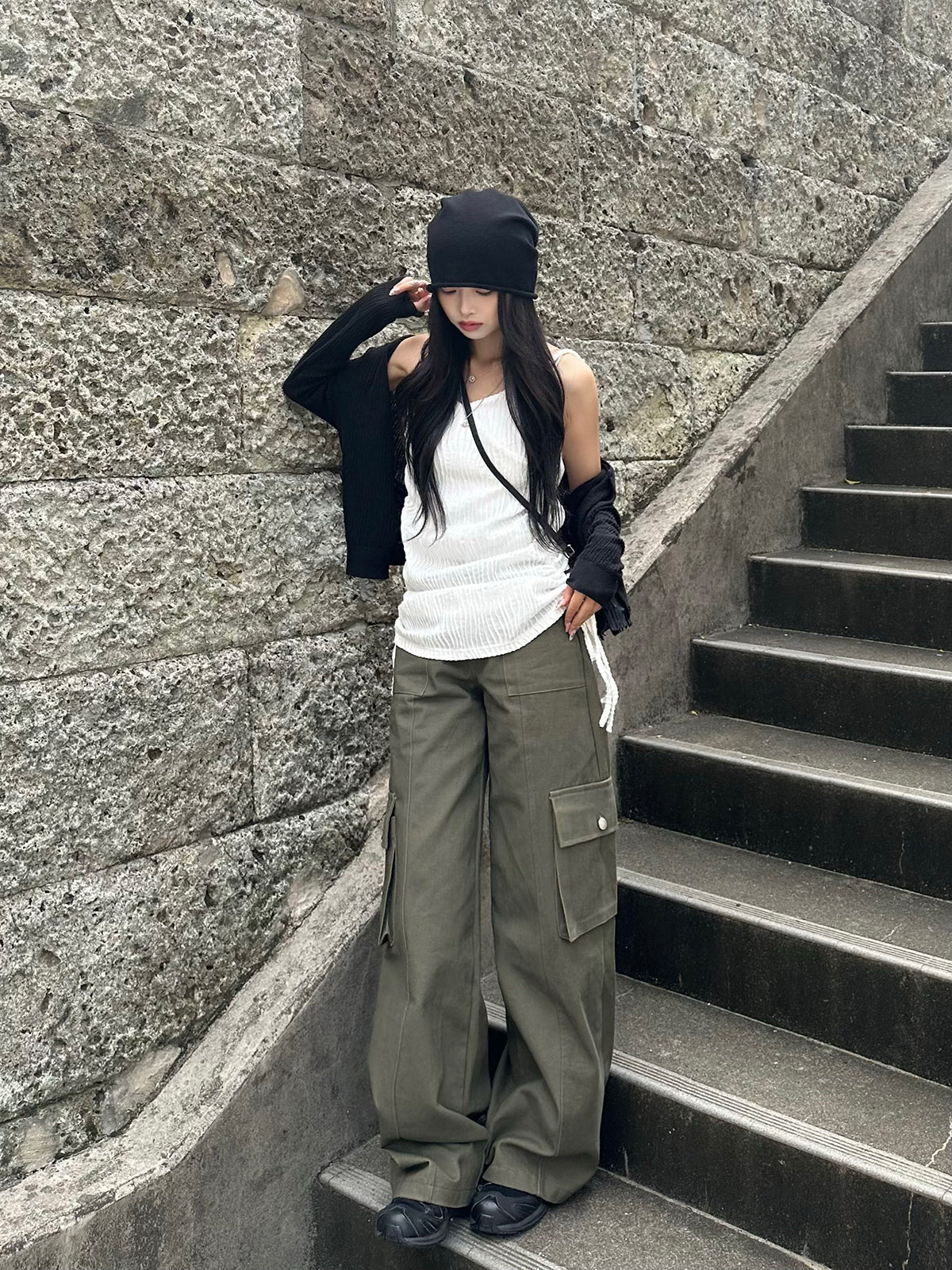 ワイドストレートカーゴパンツ