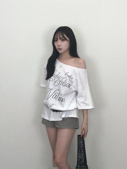 オーバーサイズレタリングTシャツ