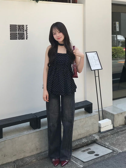 サイドステッチストレートデニムパンツ