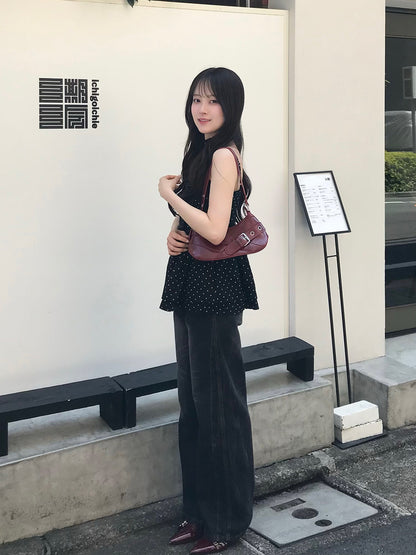 サイドステッチストレートデニムパンツ