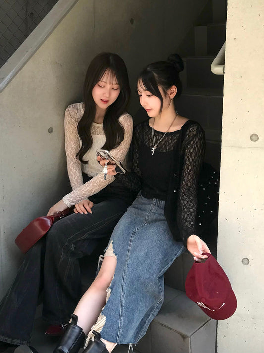 レースシアーカットソー