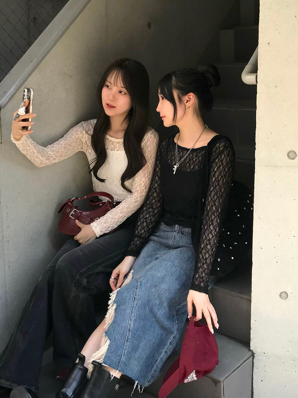 レースシアーカットソー