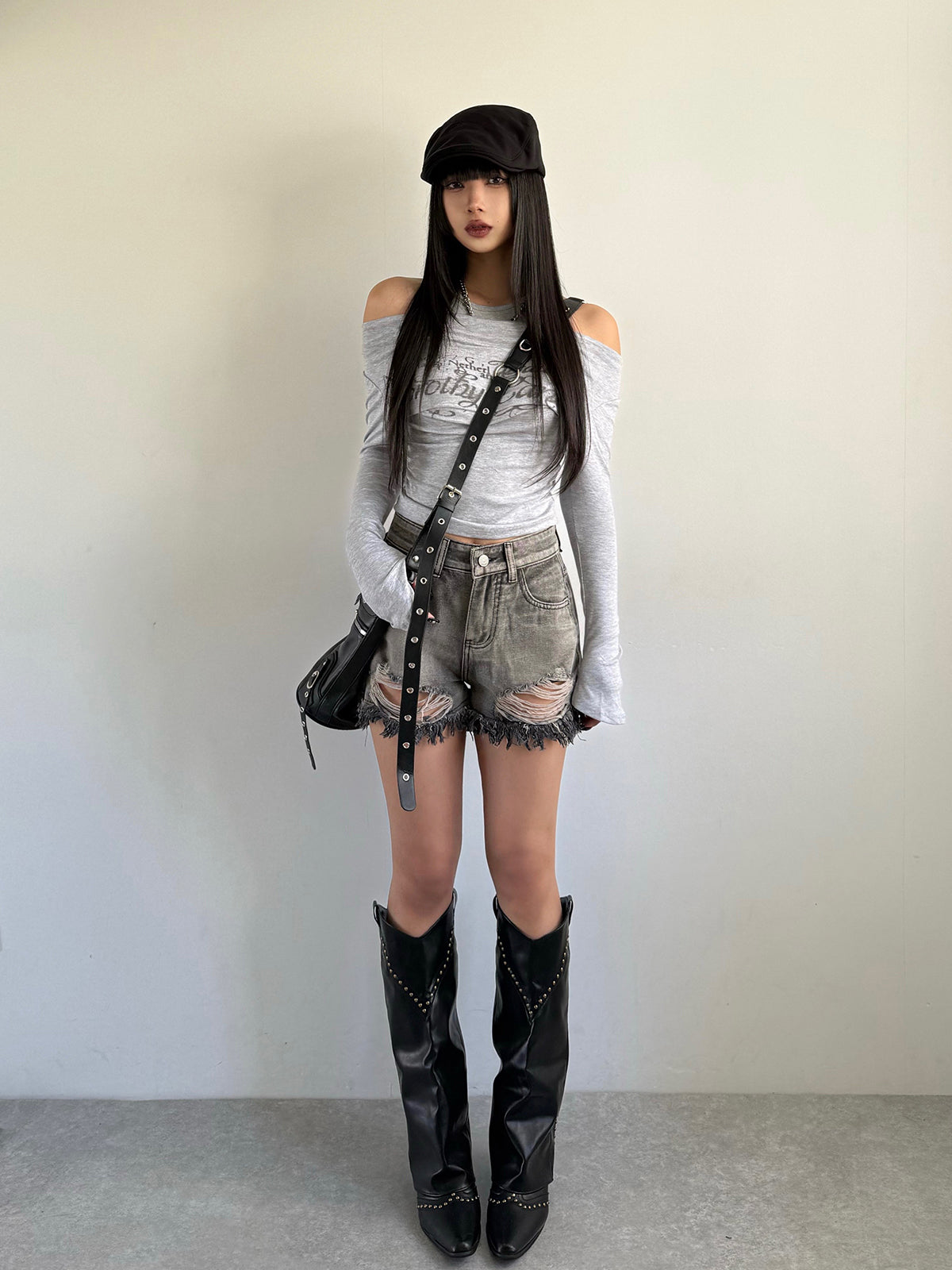 Distressed Denim Shorts