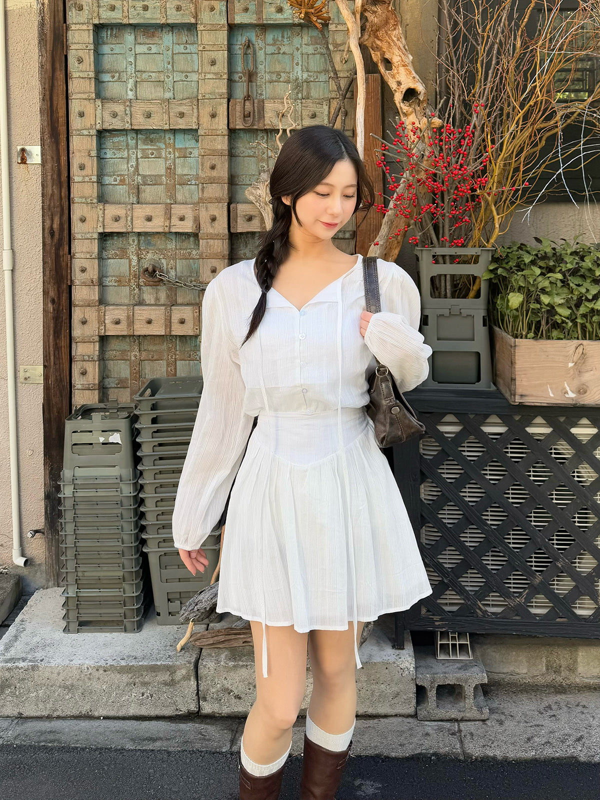 Chiffon blouse setup