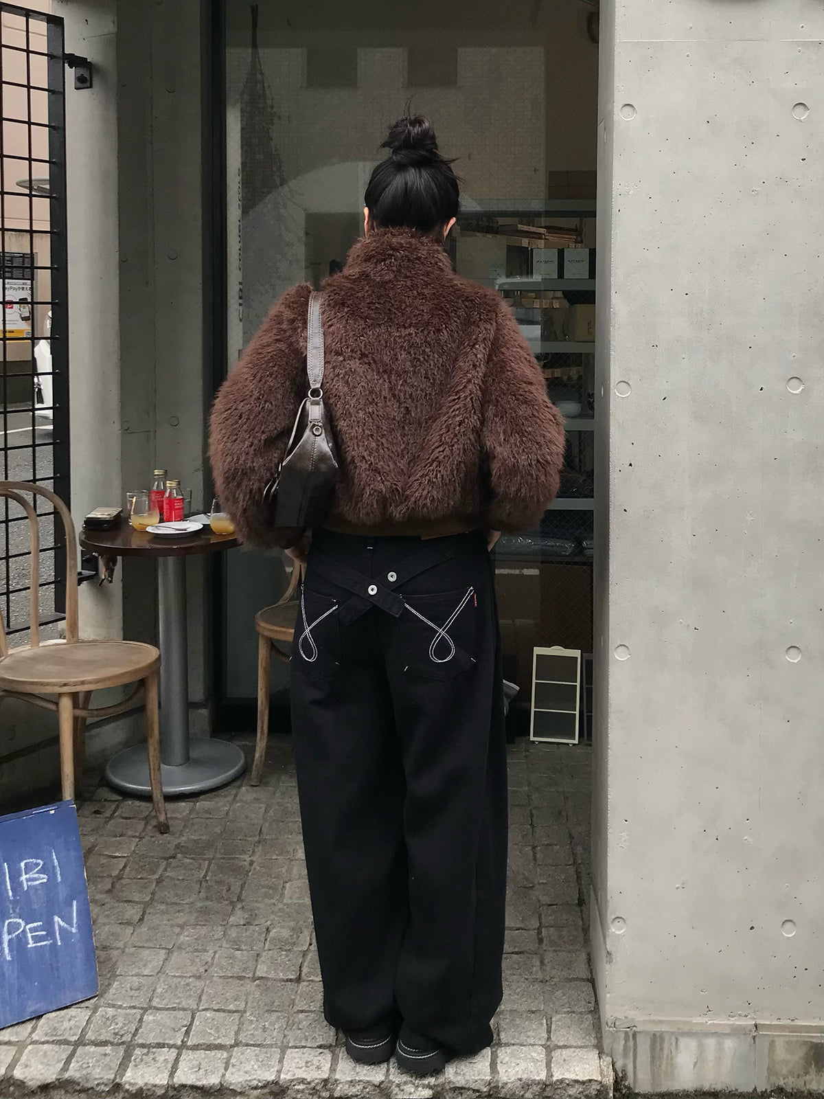 ファーライクダブルジップブルゾン