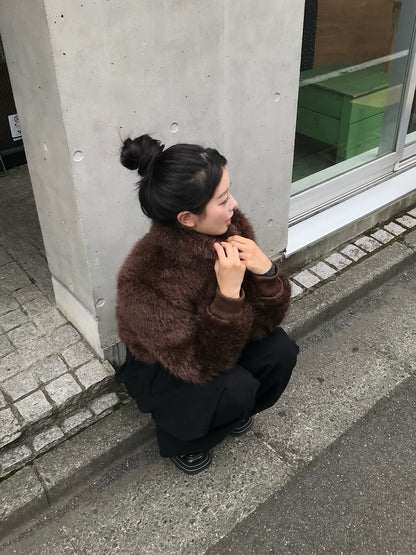 ファーライクダブルジップブルゾン