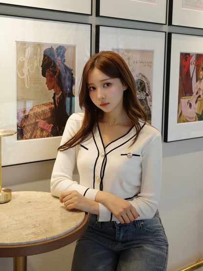 ラインニットカーディガン