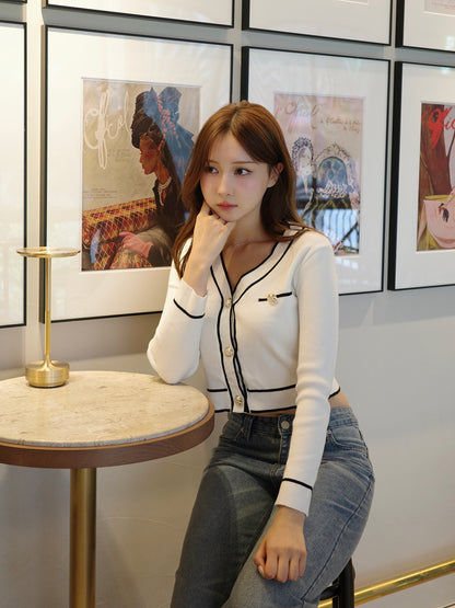 ラインニットカーディガン