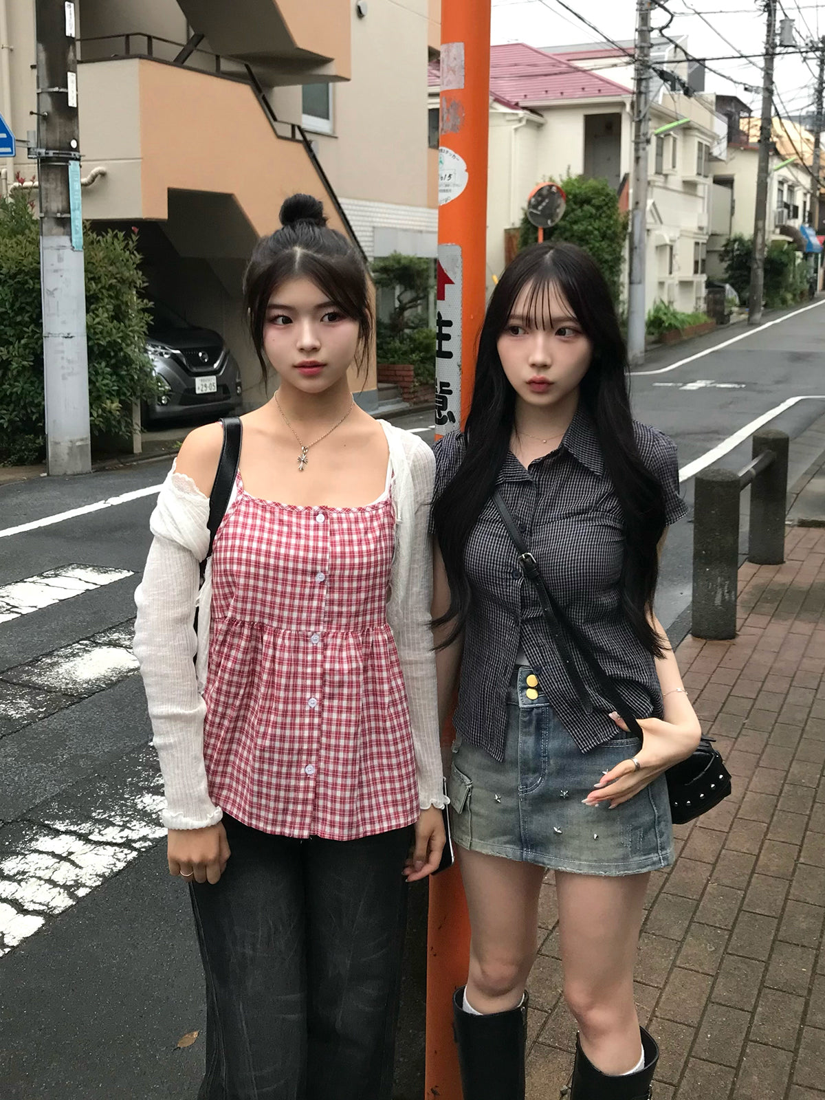 チェックキャミソールビスチェ