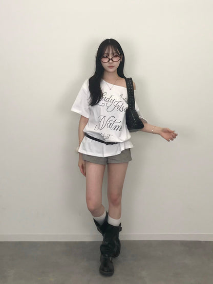 オーバーサイズレタリングTシャツ