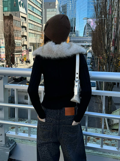 ファータッチカラーダブルジップニット