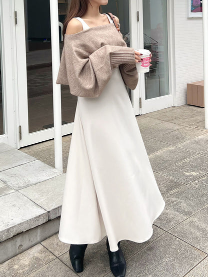Flared dress knit set