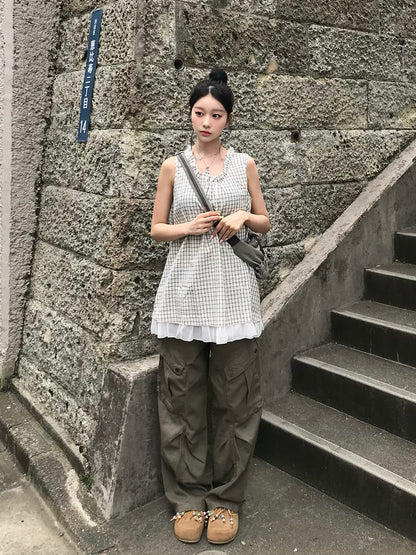 タックカーブラインカーゴパンツ