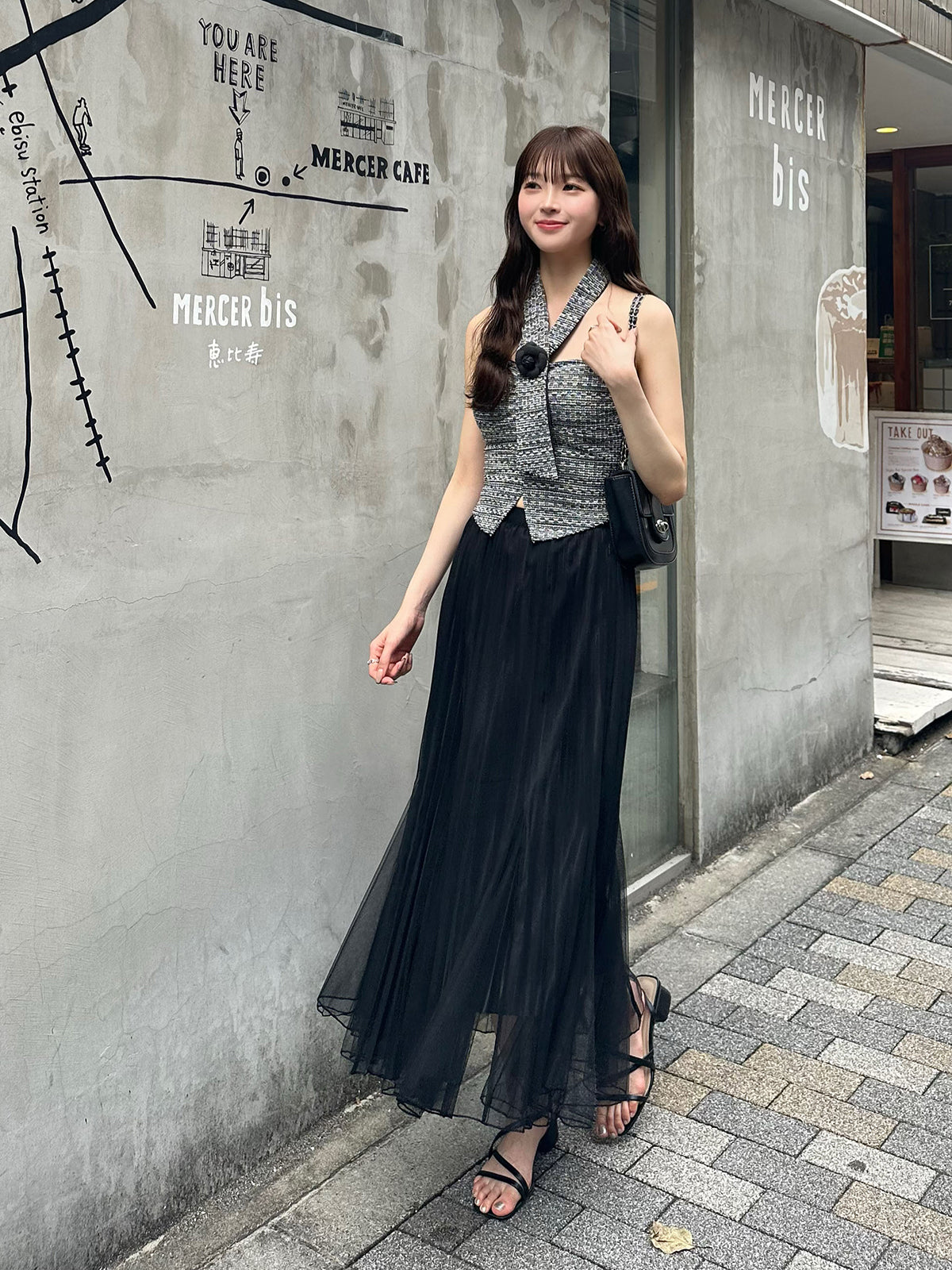 美人魚薄紗百褶裙