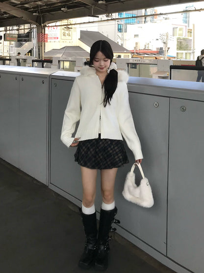 レトロチェックプリーツミニスカパン