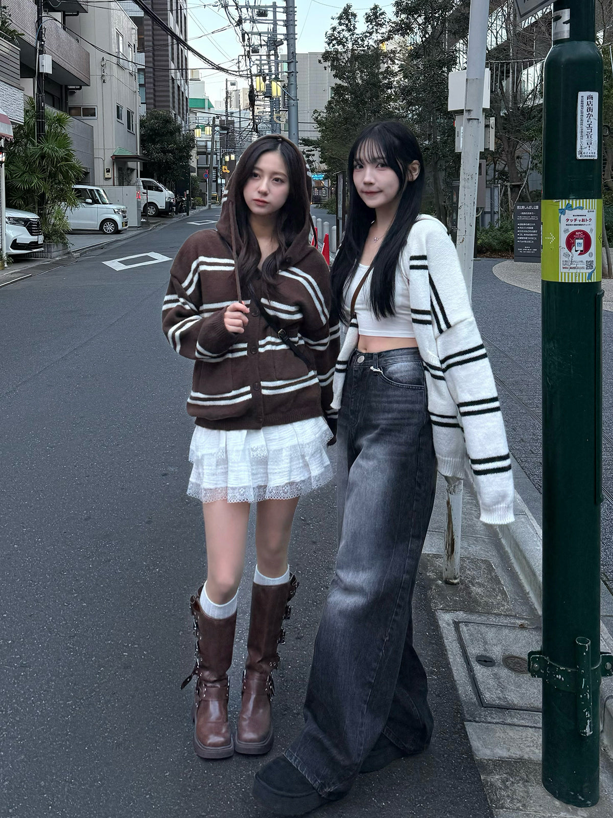 더블 레이스 디자인 미니스커트