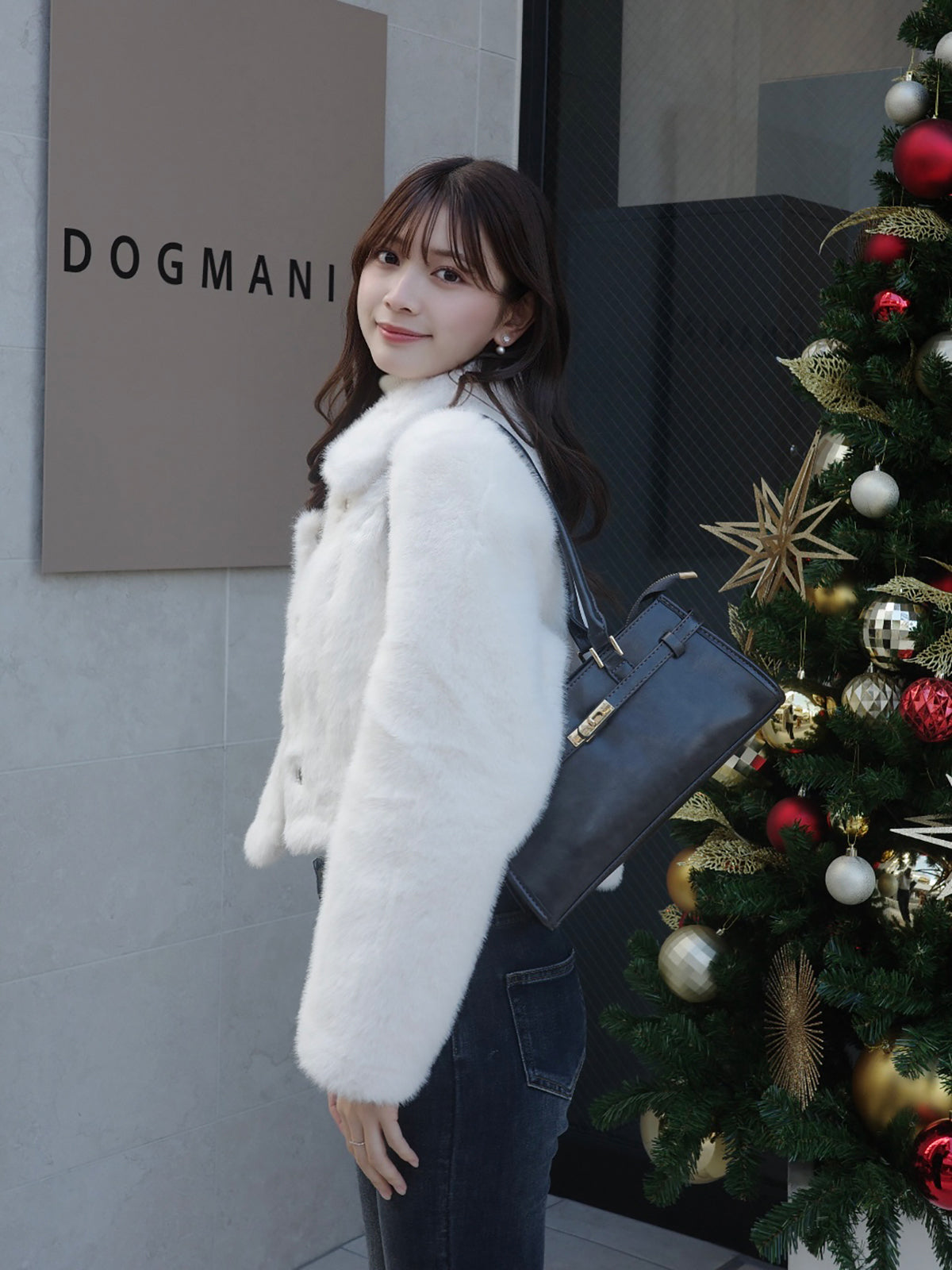 ショートファータッチカラーコート