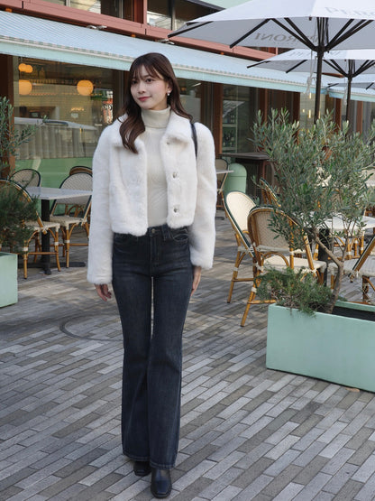 ショートファータッチカラーコート