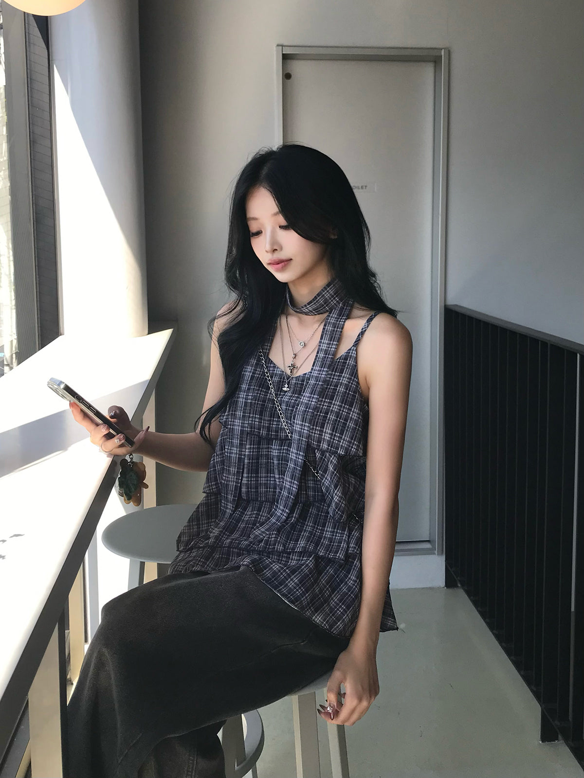 タイセットティアードチェックチュニック