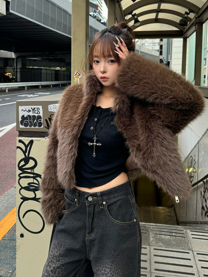 ファーライクスタンドショートブルゾン