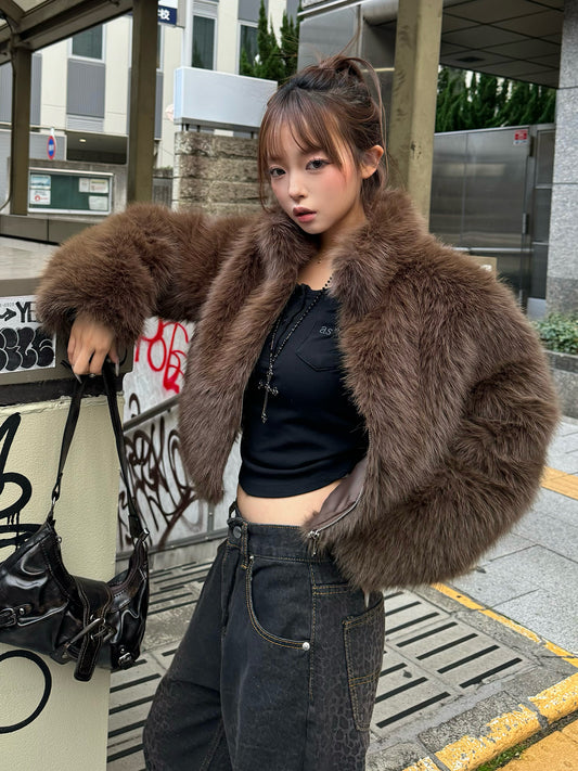 ファーライクスタンドショートブルゾン