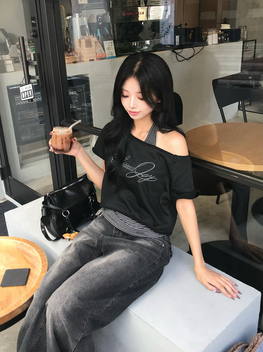 レイヤードボーダーTシャツ